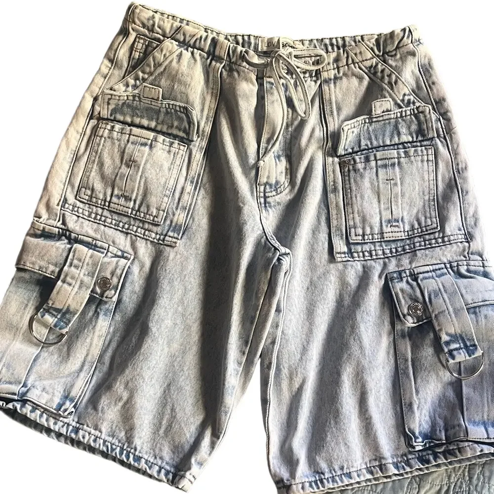 Love SoHo Light Blue Jean Cargo Shorts - Juniors | Sz 9 | EUC